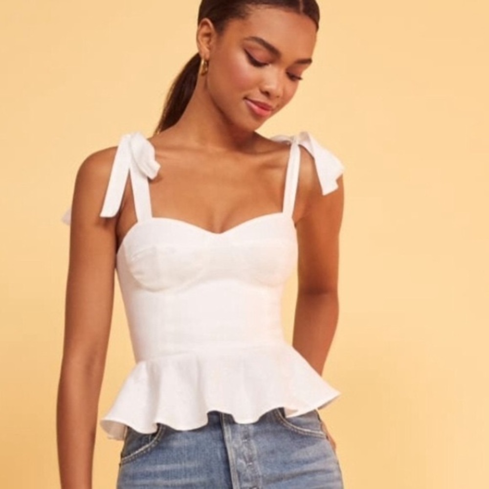 Reformation Kassi White Top